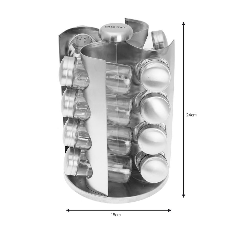 Zestaw pojemników na przyprawy 17 elementów przyprawnik KINGHOFF