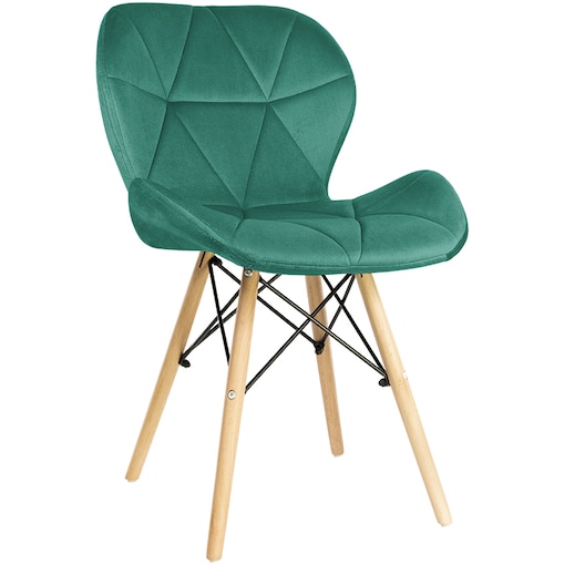 Krzesło Tapicerowane Welurowe Do Jadalni Salonu Pikowane Skandynawskie