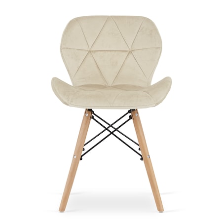 Krzesło Do Jadalni Kuchni Salonu Lago Aksamit - Beż X 4