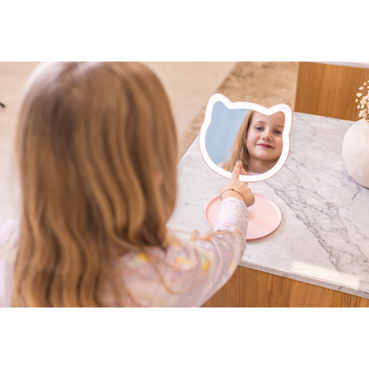 INNOGIO GIOPERFECT Pink Cat lusterko kosmetyczne z podświetleniem LED