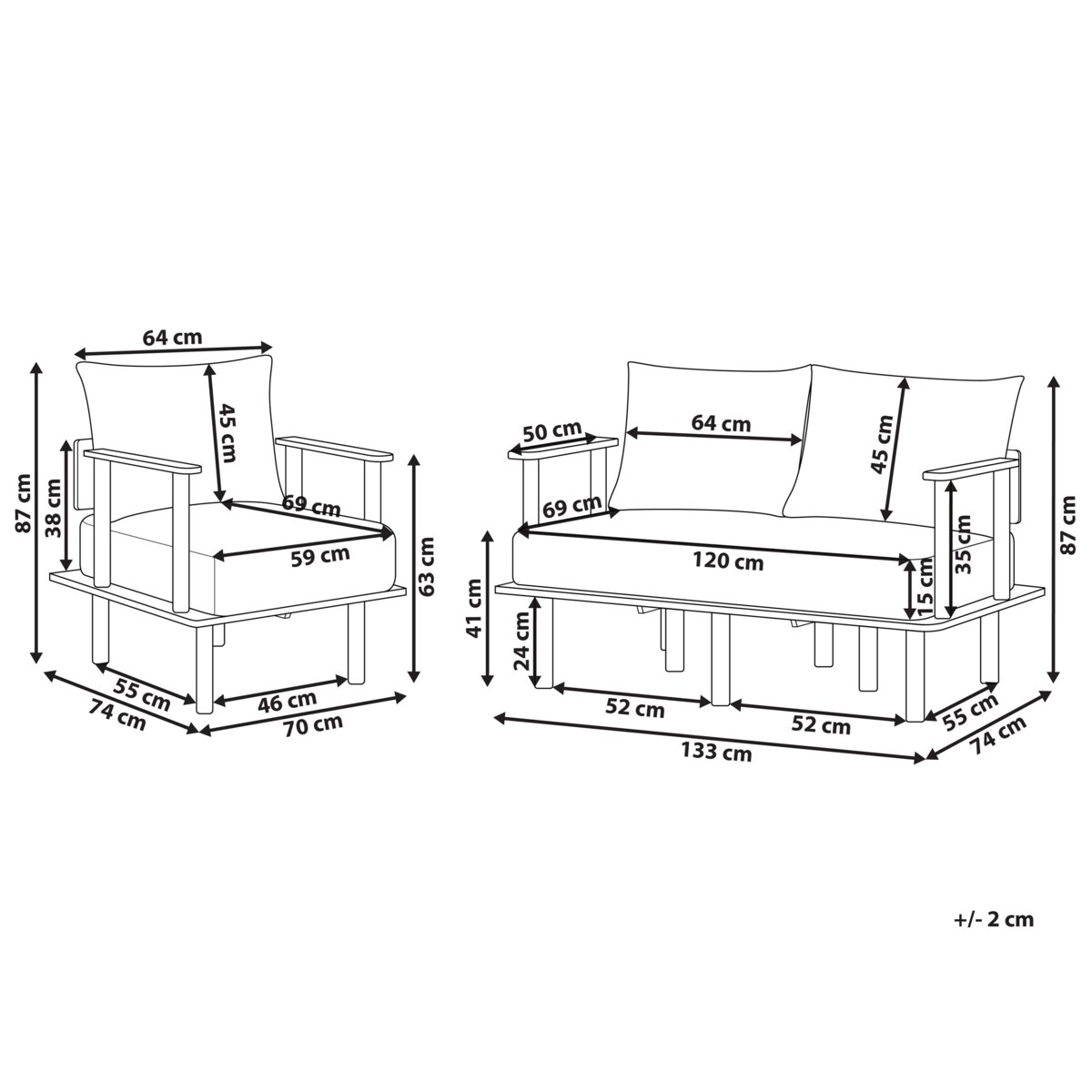 Komplet wypoczynkowy boucle 3-osobowy ciemnozielony ASKER