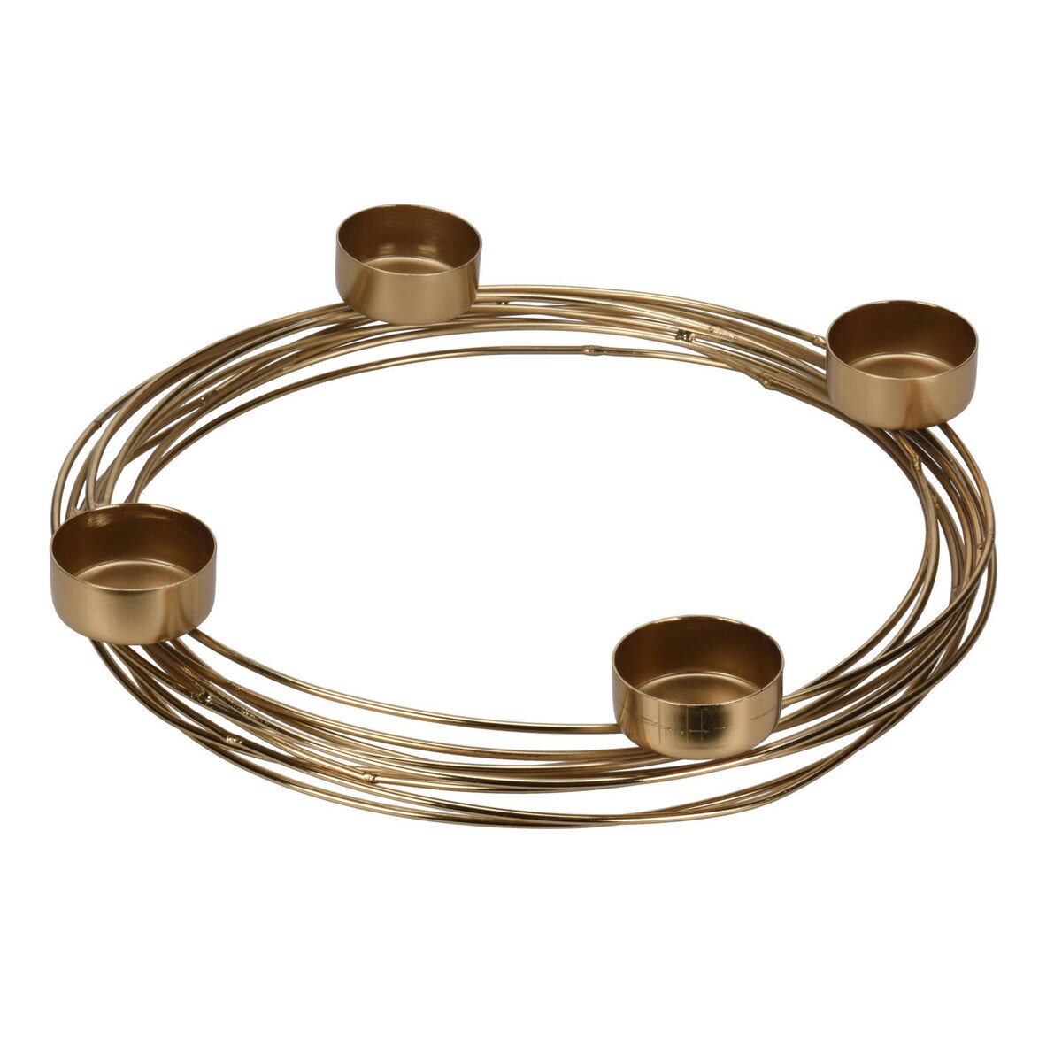 Złoty świecznik na 4 tealight, Ø 28,5 cm