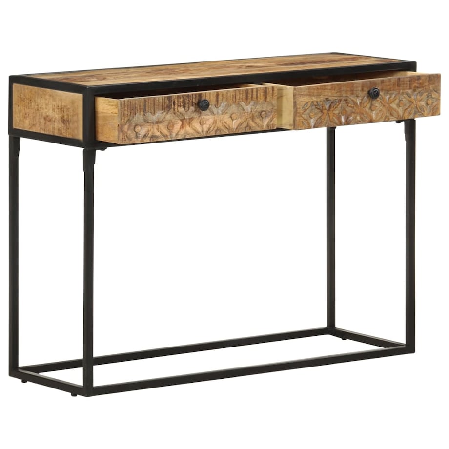 vidaXL Stolik typu konsola, 100 x 35 x 75 cm, lite drewno mango