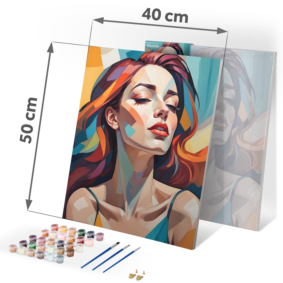 Malowanie po numerach obraz z ramą 40x50 Kobieta z koniem Massido