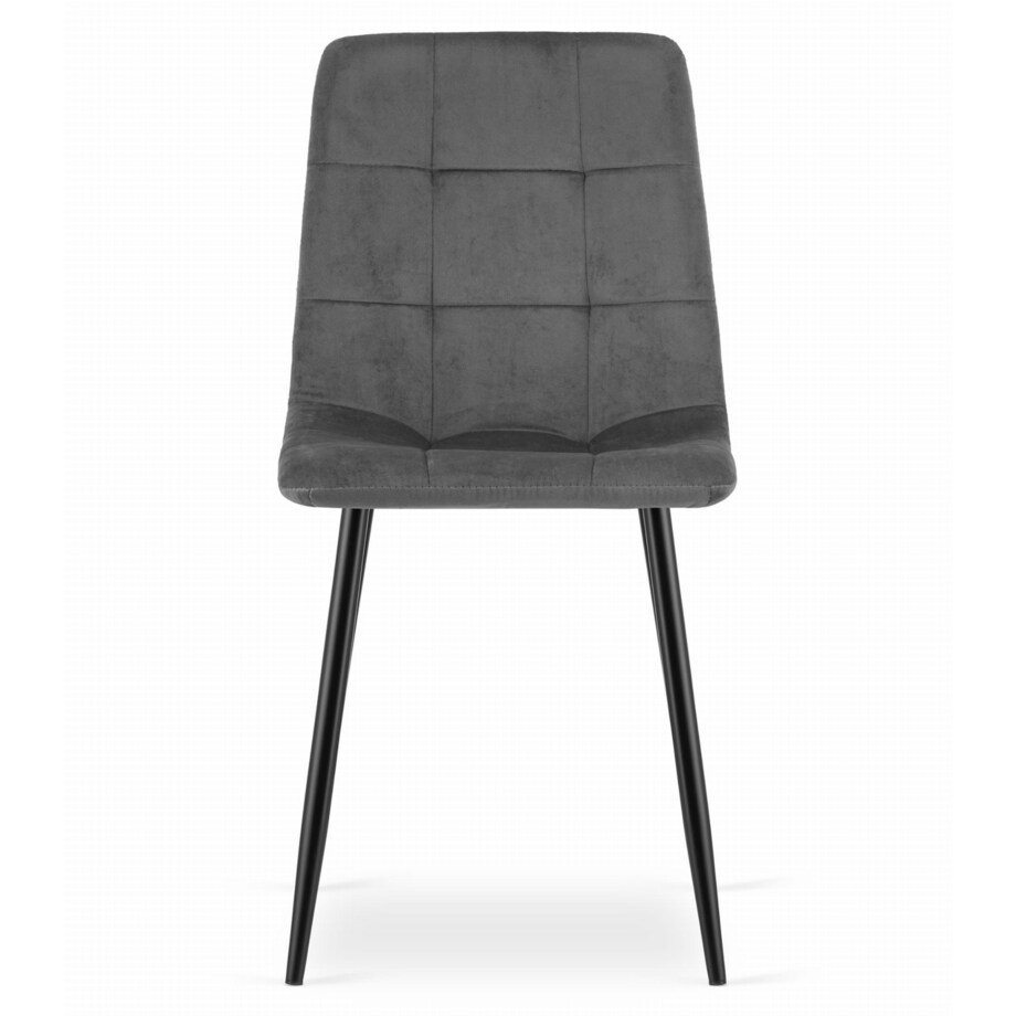 Krzesło Do Jadalni Kuchni Salonu Kara - Ciemny Szary Aksamit X 3