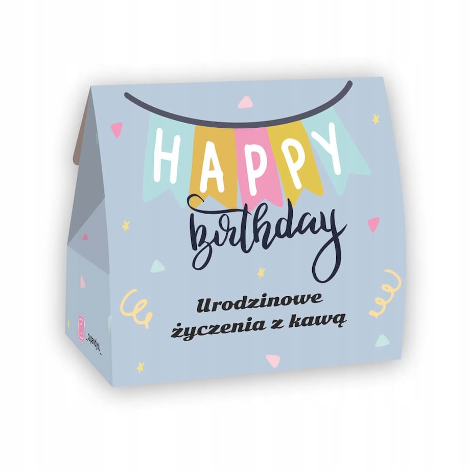 BOX z kawą herbatą zaparzaczem i kubkiem na urodziny 33,5x23x10cm B. DUŻY!