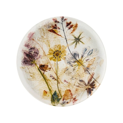 Komplet talerzy małe deserowych 20 cm 1 szt Herbal kwiaty na ciasto deser