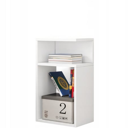 Szafka nocna stolik loft biała do sypialni salonu nowoczesna 50 cm
