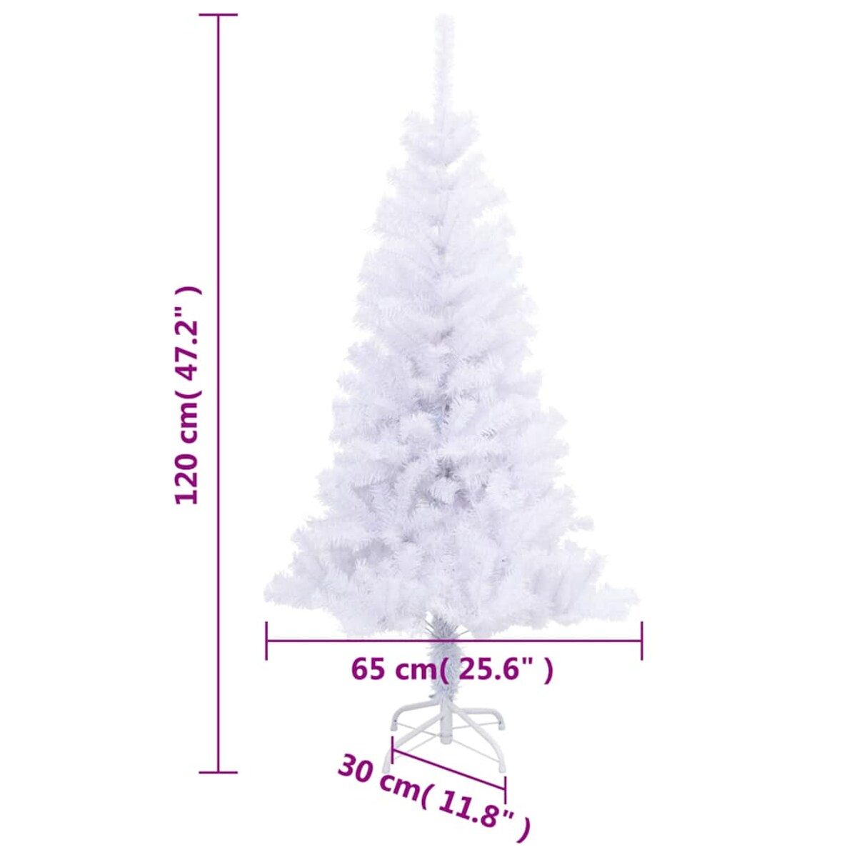 vidaXL Sztuczna choinka ze stojakiem, 120 cm, 230 gałązek