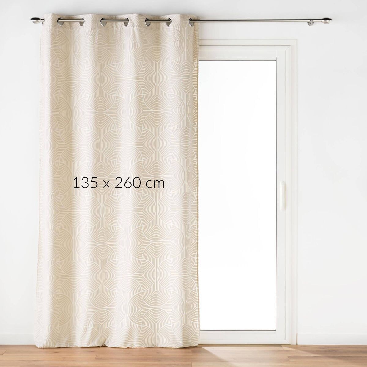 Zasłona z oczkami z tłoczonym wzorem z weluru, EVA, 135 x 260 cm