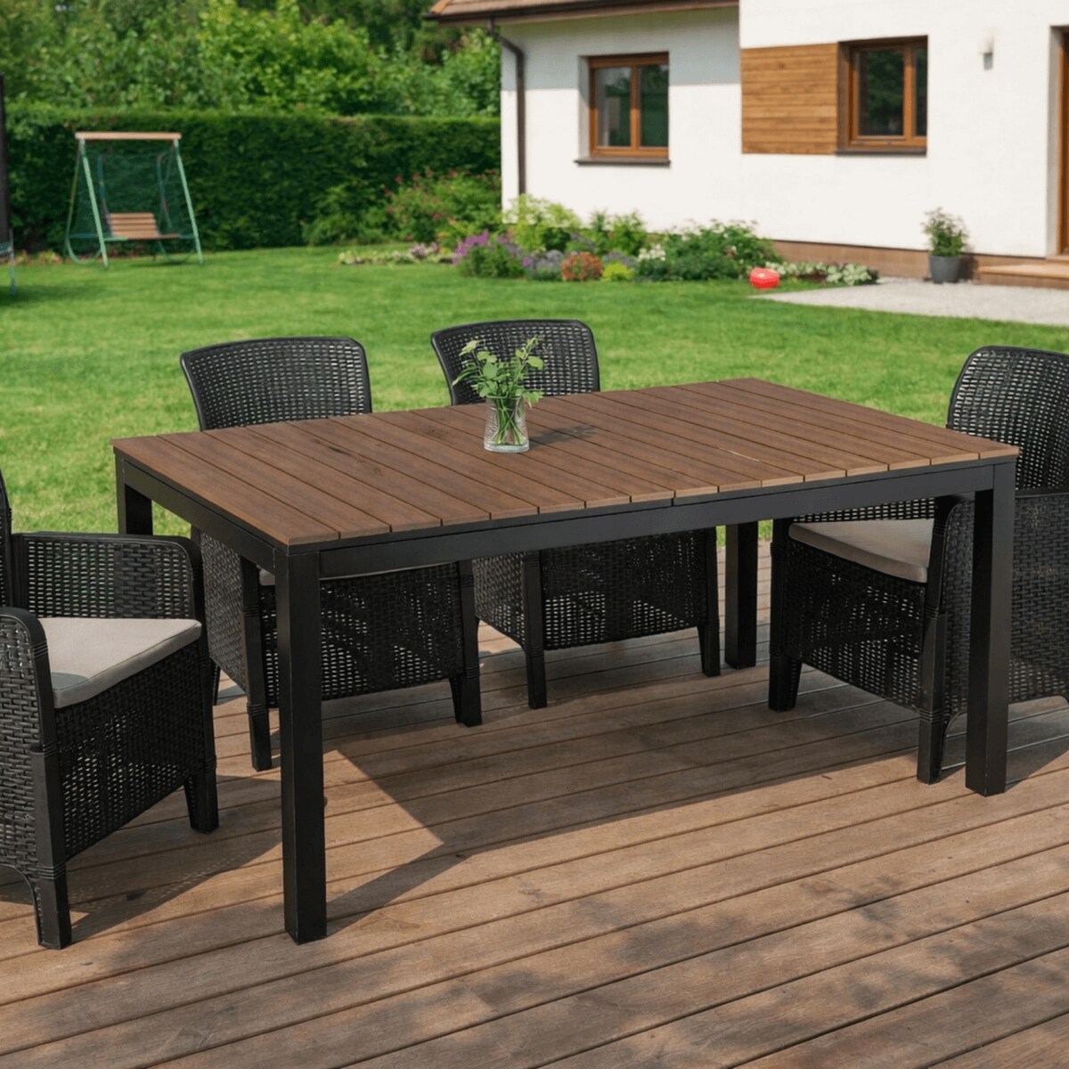 Stół Ogrodowy Rozkładany Na Ogród Działka Taras Orzech Czarny ARGOS 160-260