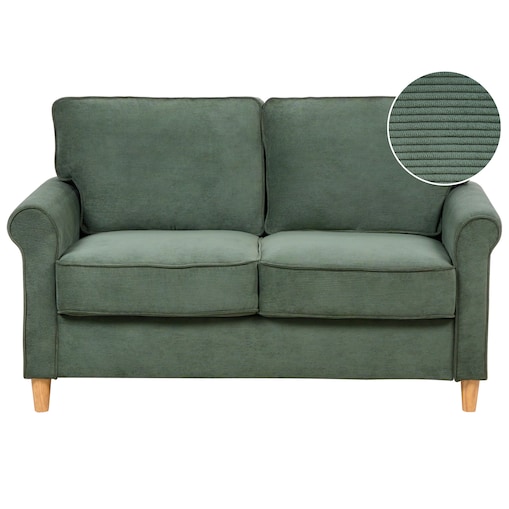 Sofa dla 2 osób RONNEBY Sztruks Ciemnozielony