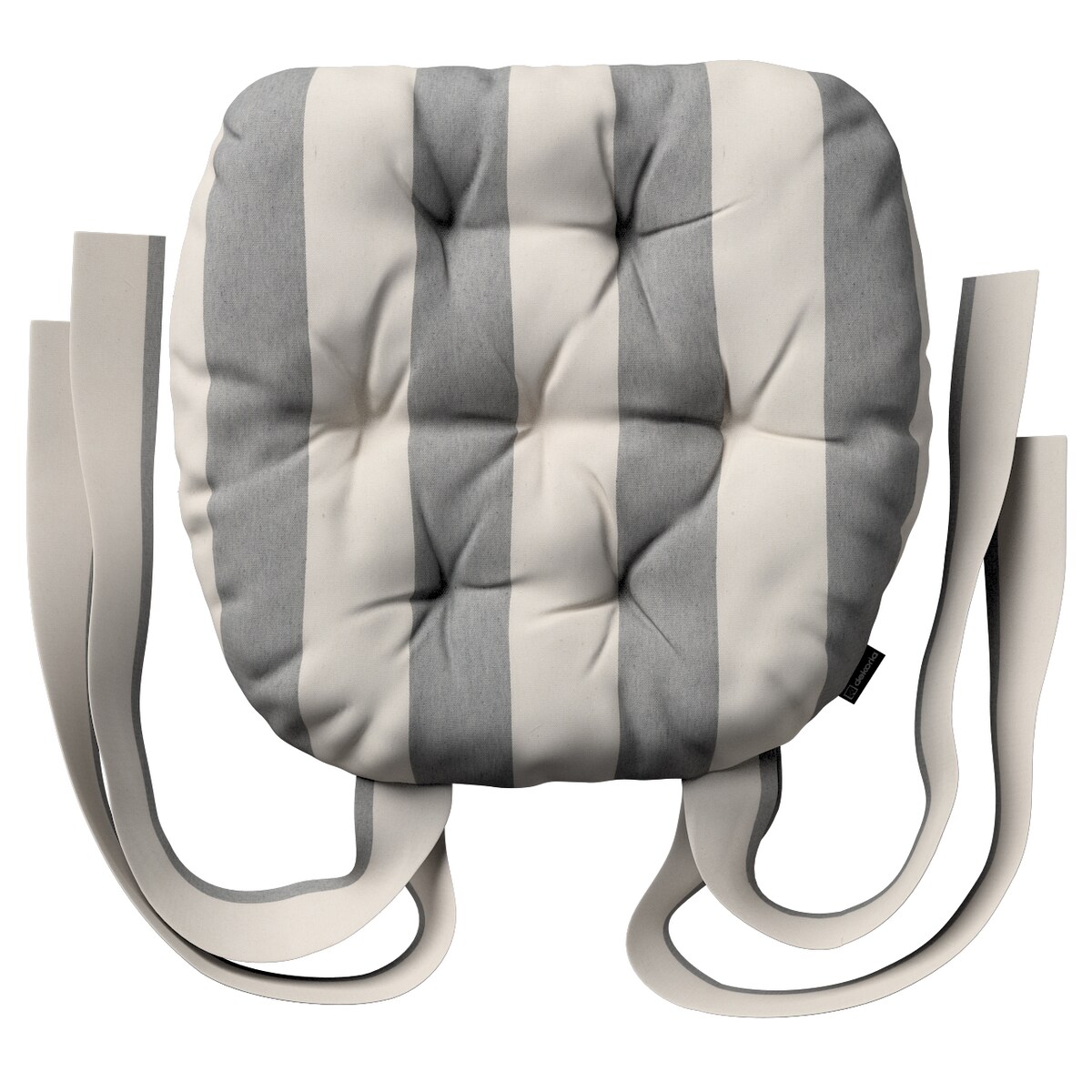 Poduszka na krzesło Marcin, biało-szare pionowe pasy (5,5cm), 40 x 37 x 8 cm, Quadro