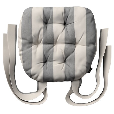 Poduszka na krzesło Marcin, biało-szare pionowe pasy (5,5cm), 40 x 37 x 8 cm, Quadro