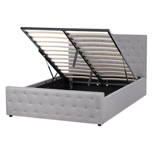 Łóżko z pojemnikiem AMIENS 140 x 200 cm Jasnoszary