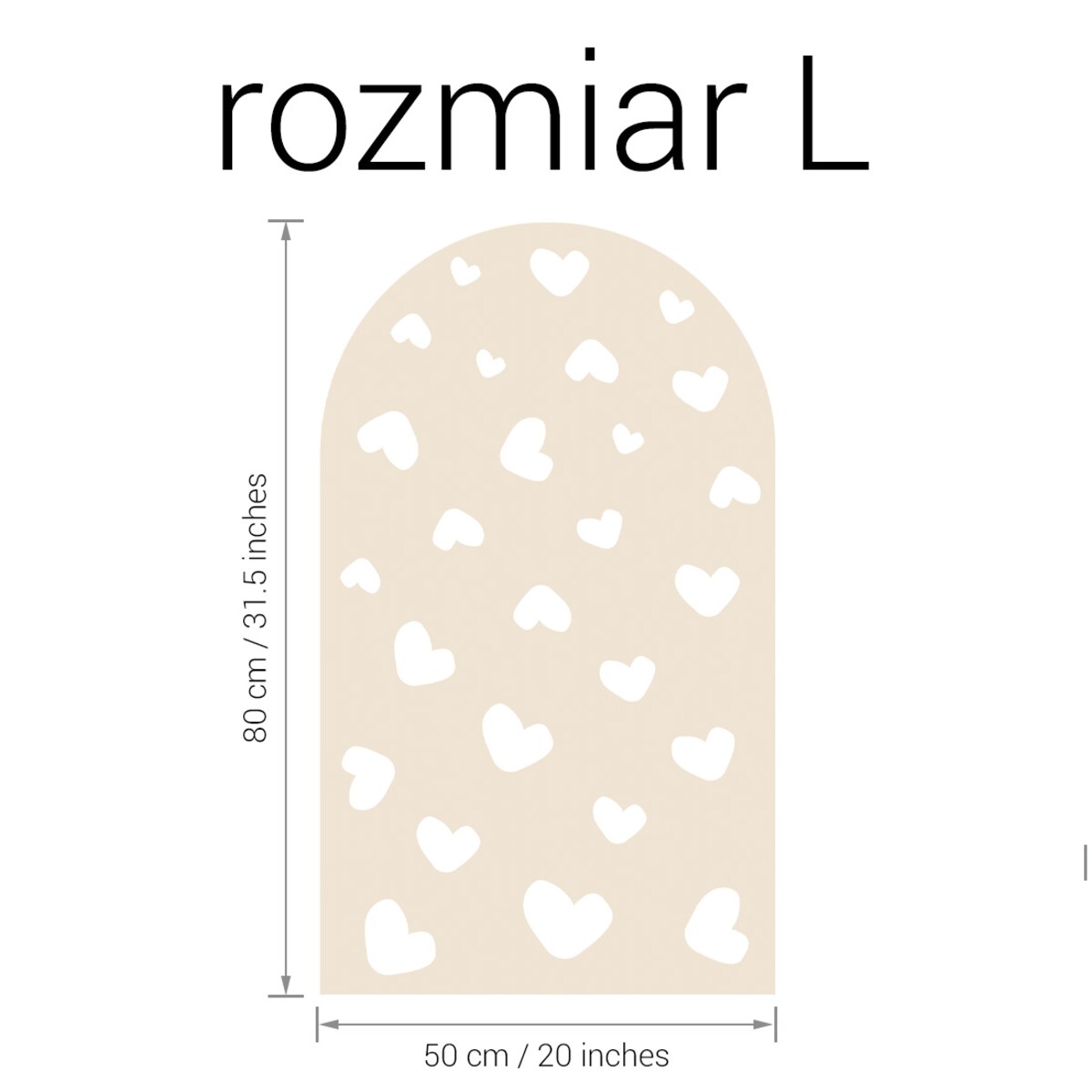 Naklejka na ścianę łuk latte - serca L
