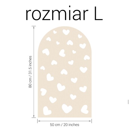 Naklejka na ścianę łuk latte - serca L