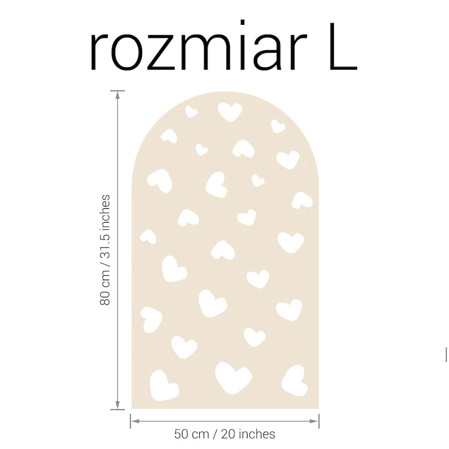 Naklejka na ścianę łuk latte - serca L