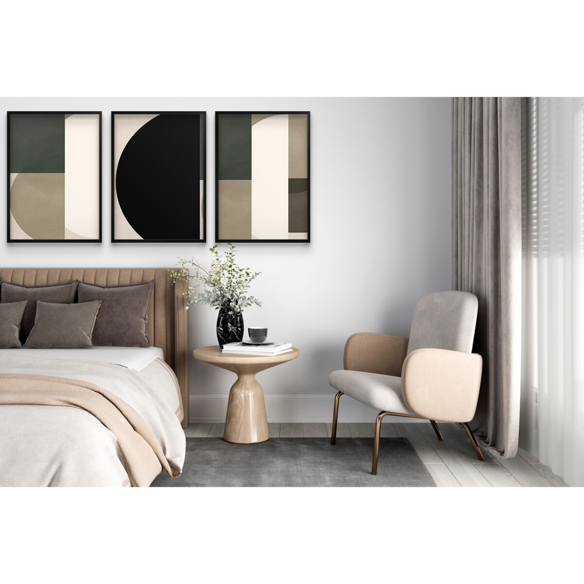 Obrazy Plakaty ścienne Geometria w Czerni dekoracja na ścianę do biura
