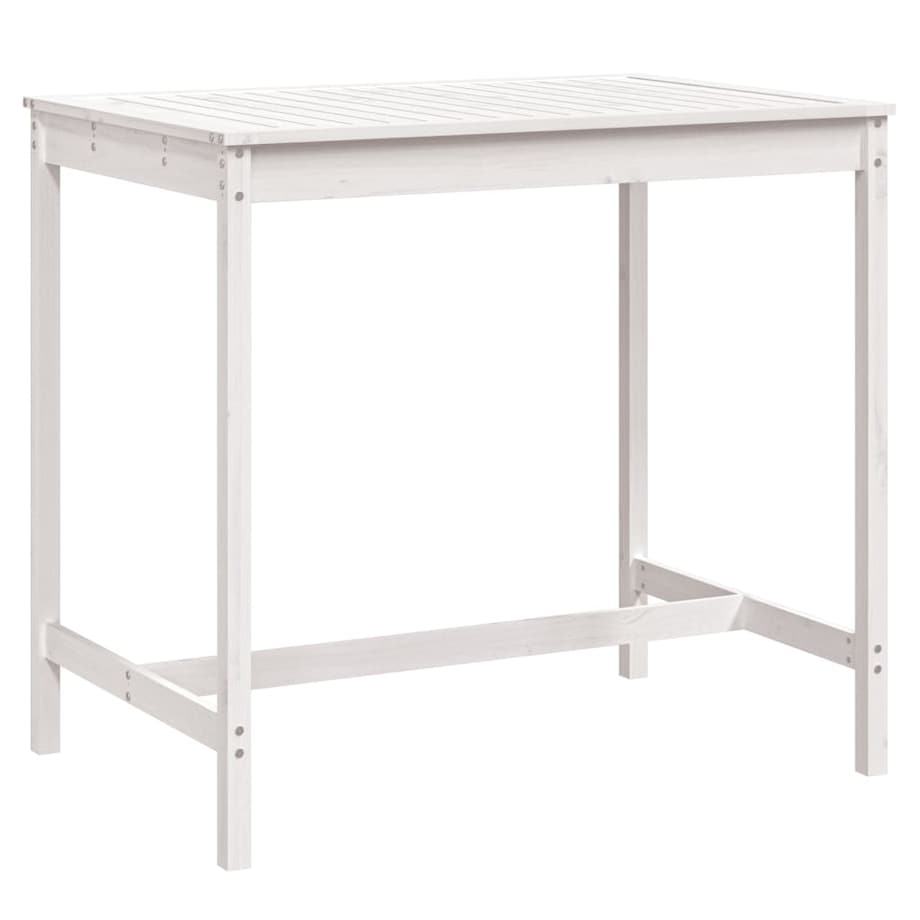 vidaXL Stolik ogrodowy, biały, 121x82,5x110 cm, lite drewno sosnowe