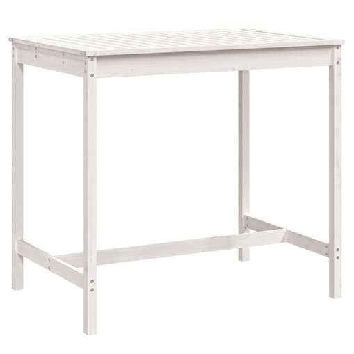 vidaXL Stolik ogrodowy, biały, 121x82,5x110 cm, lite drewno sosnowe