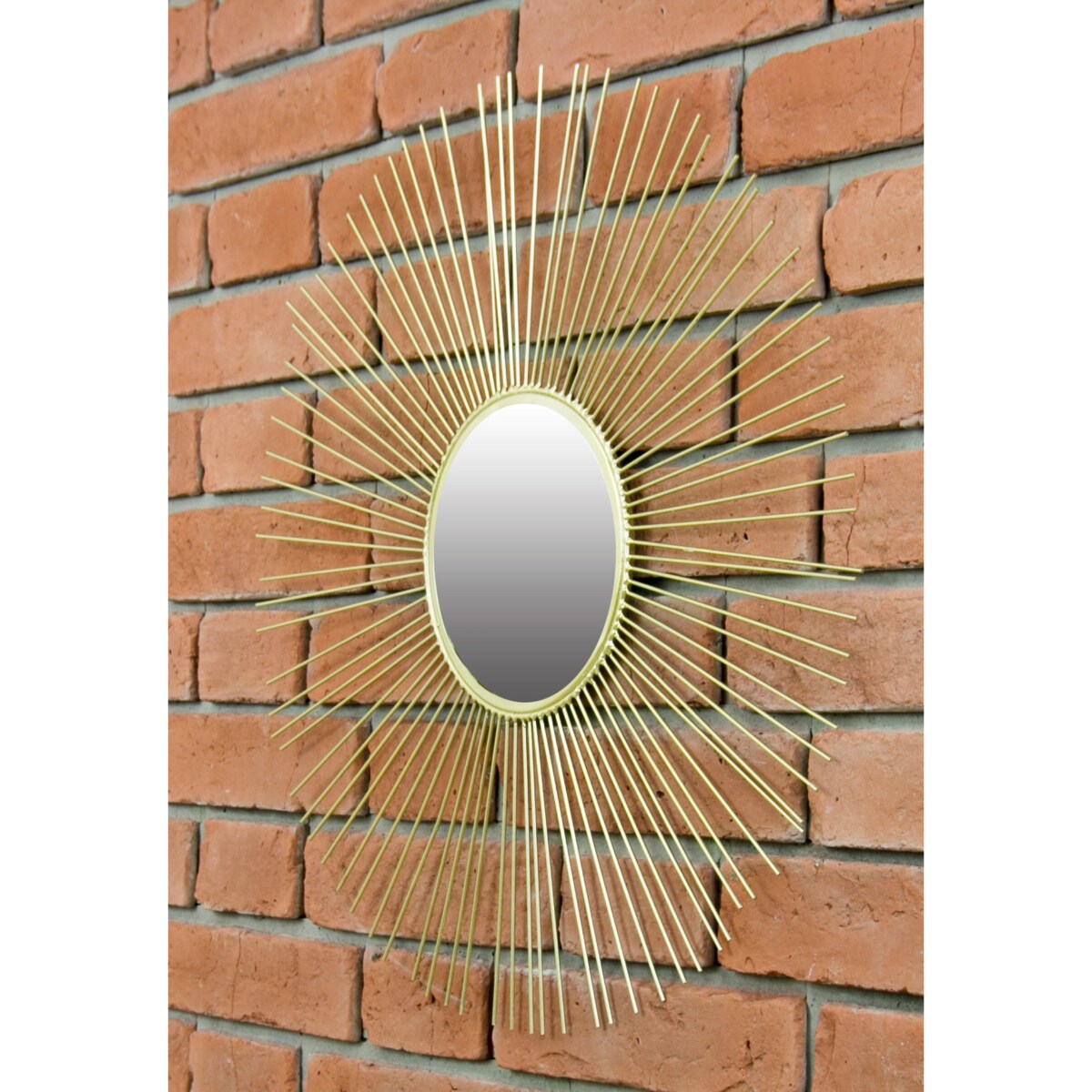 LUSTRO do salonu okrągłe SŁOŃCE metalowe ZŁOTE