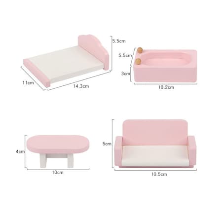 Mebelki drewniane dla lalek - 22 el.