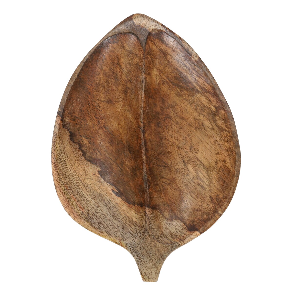 Deska do serwowania w kształcie liścia, drewno mango, 27 x 17 cm