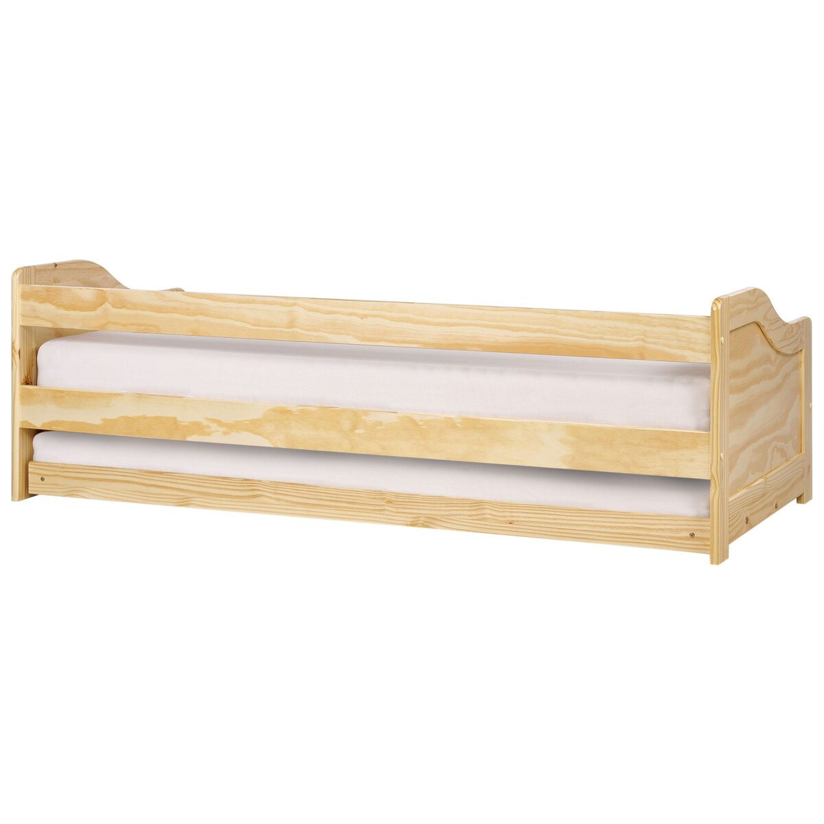 Łóżko wysuwane drewniane 90 x 200 cm jasne LUNERAY