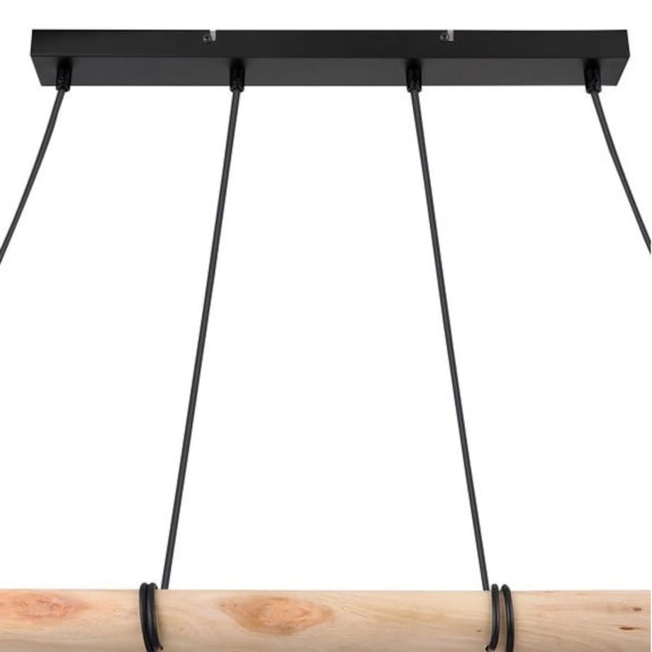 Ekologiczna LAMPA wisząca PABLO 3980 Rabalux drewniana belka ZWIS do kuchni czarny