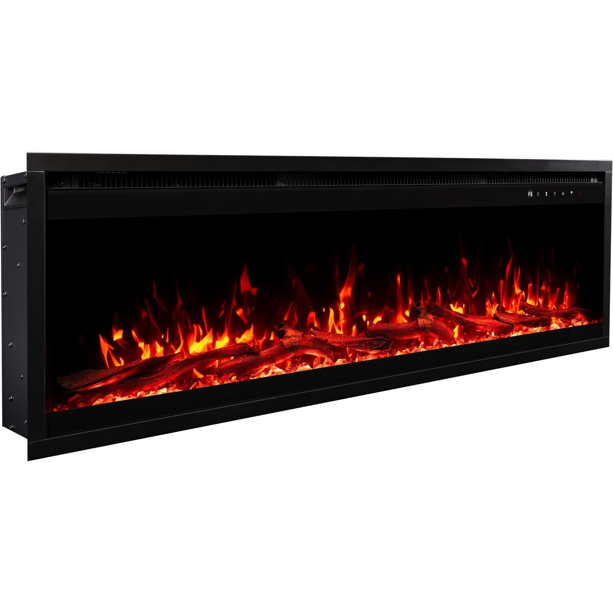 Kominek elektryczny AFLAMO Royal PRO 120 - ścienny i do zabudowy - 120x38x16 cm - kominek LED z funkcją grzania 750/1500 W