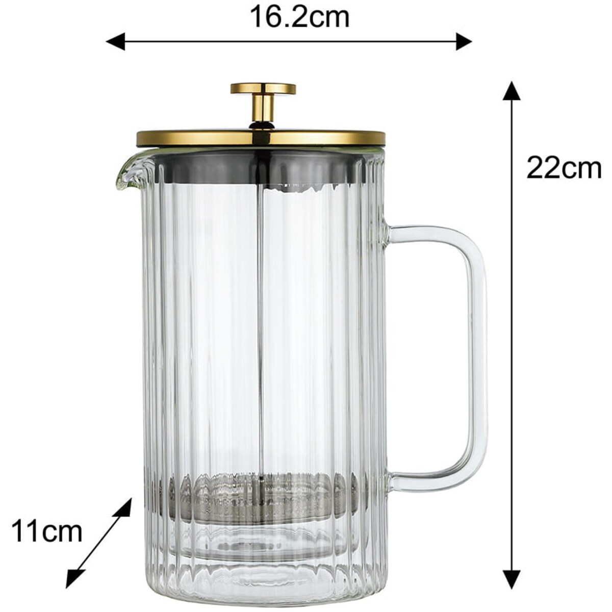 Zaparzacz do kawy herbaty szklany 1000ml French Press złoty KLAUSBERG