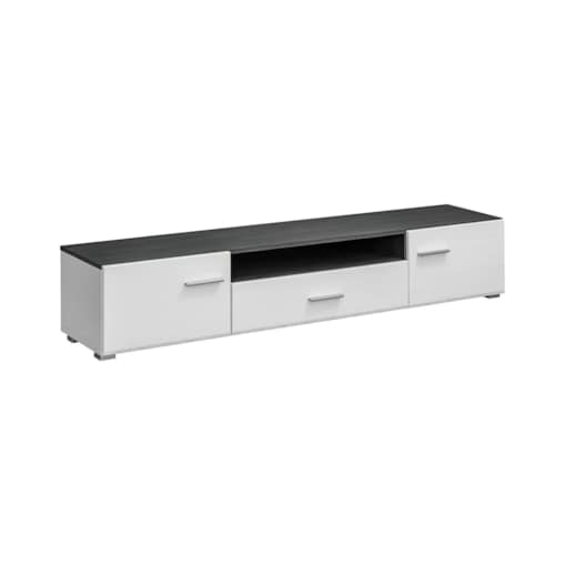 Szafka RTV SOLIDO TWIN 180 sosna czarna/biały połysk