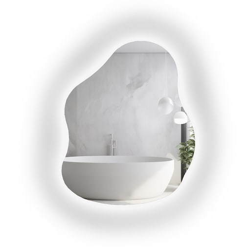 Lustro o organicznym kształcie z podświetleniem - STONE LED