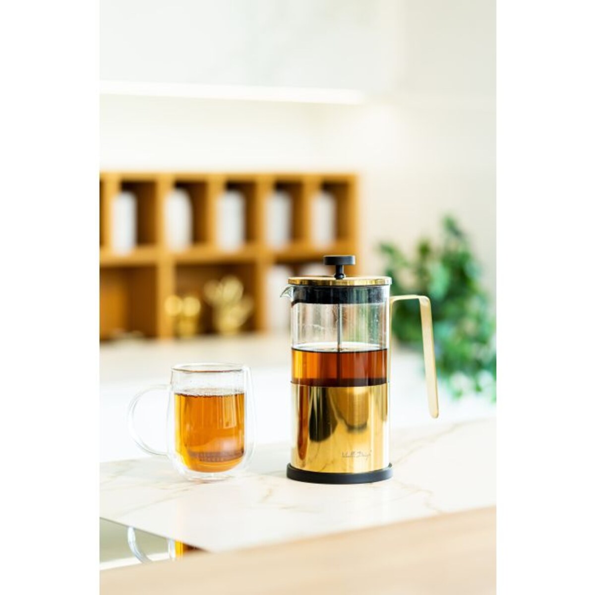 Zaparzacz do kawy i herbaty 1000 ml Diamante złoty 0695