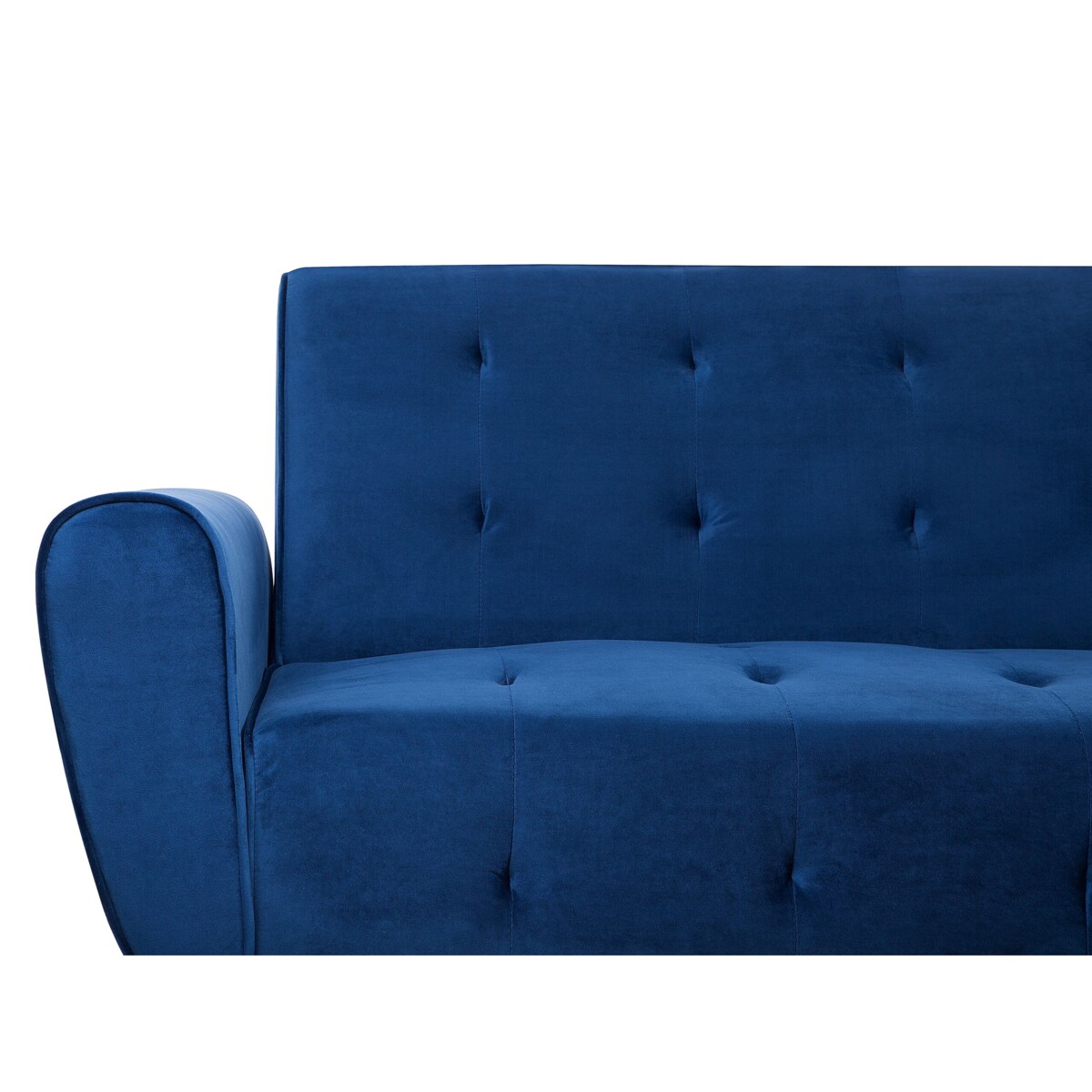 Sofa rozkładana welurowa ciemnoniebieska SELNES