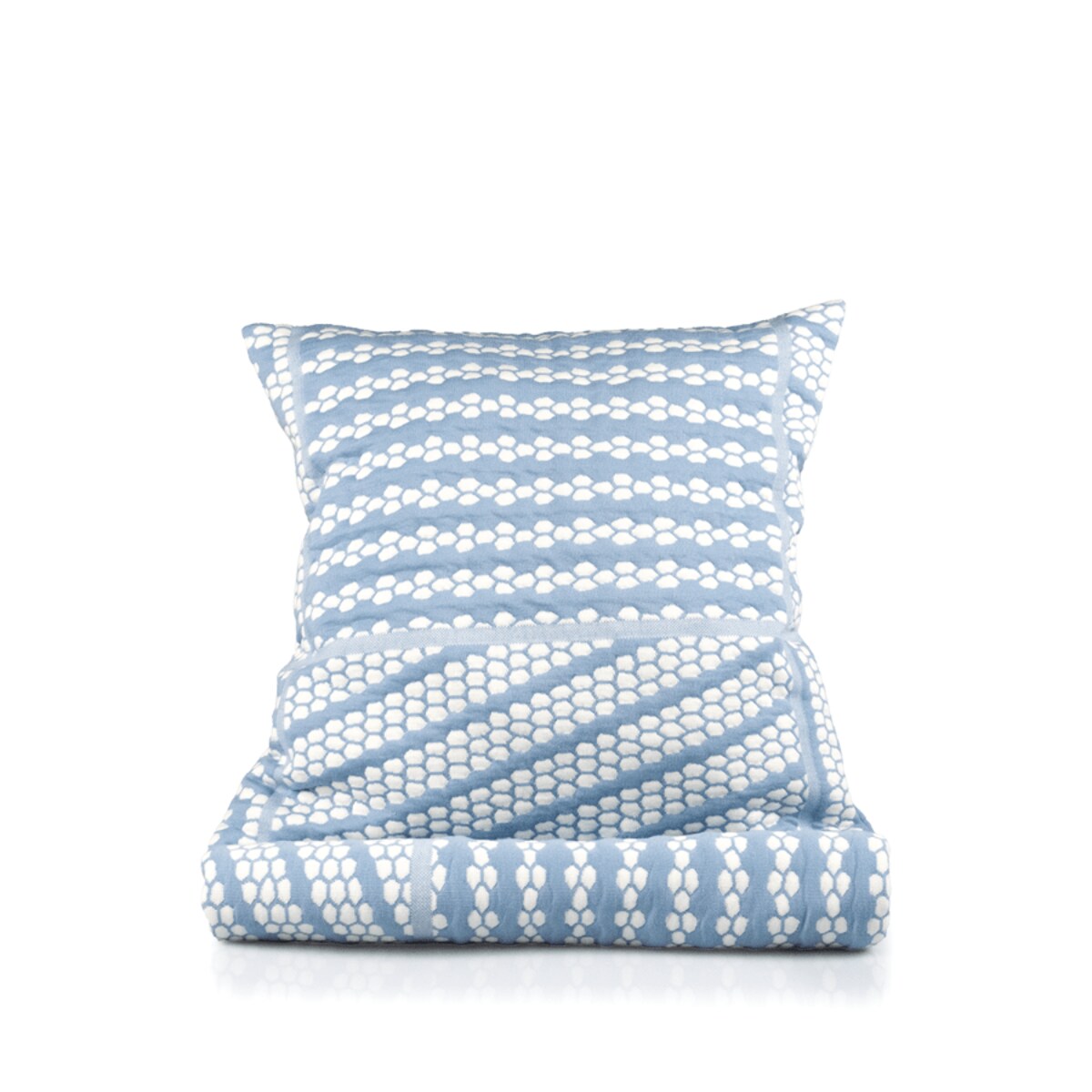 Poszewka na poduszkę 40x40 błękitna w biały wzór, zamek