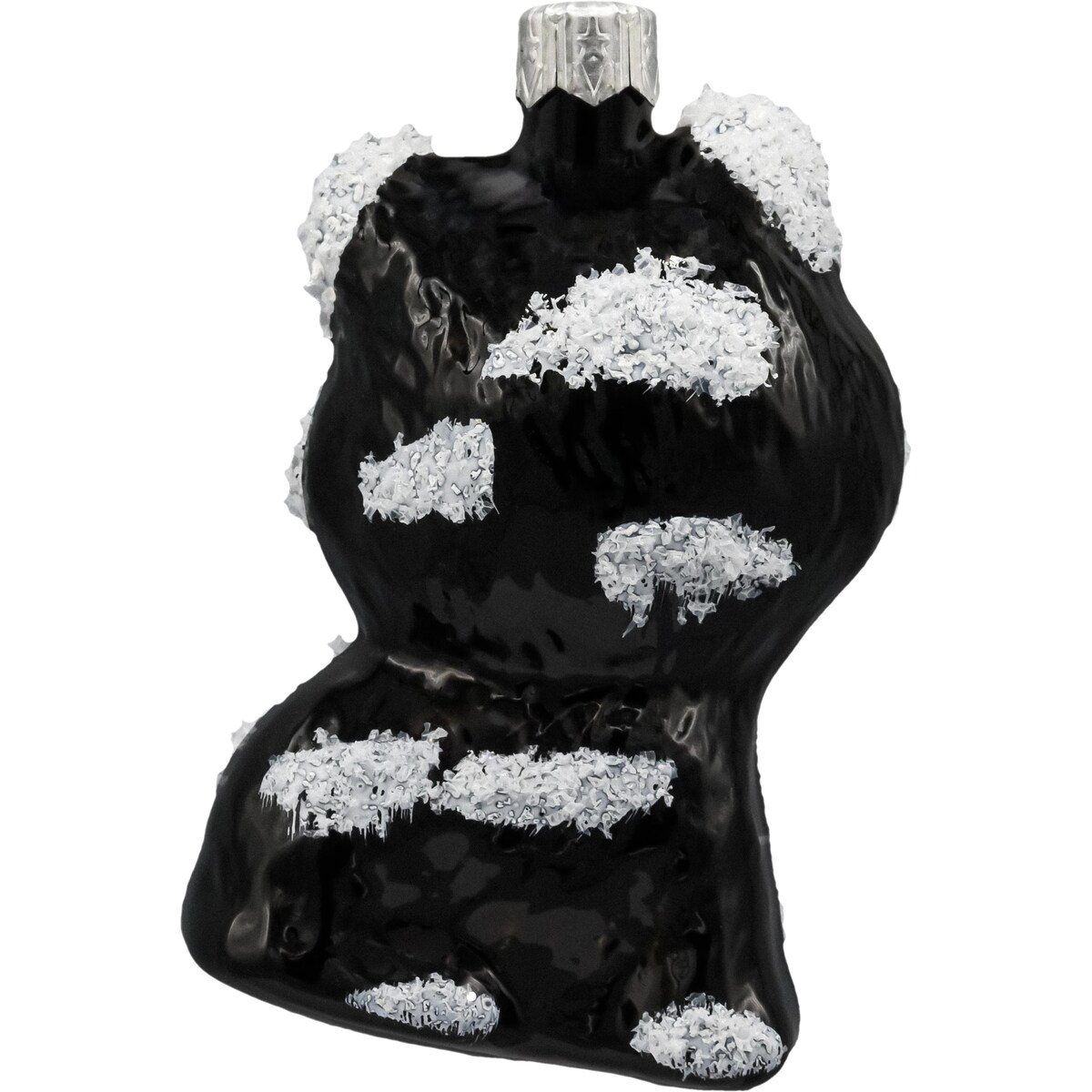 Bombka choinkowa: Kotek z różowym noskiem: czarno-biały