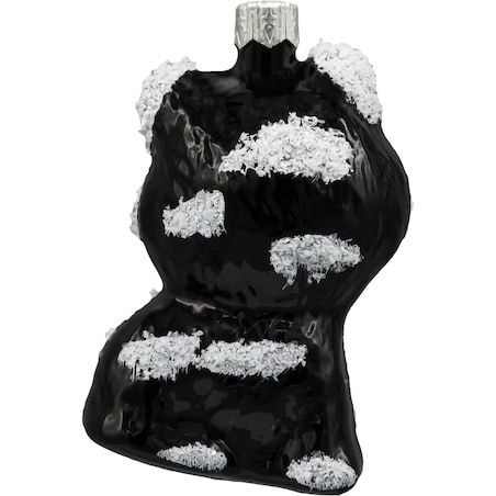 Bombka choinkowa: Kotek z różowym noskiem: czarno-biały