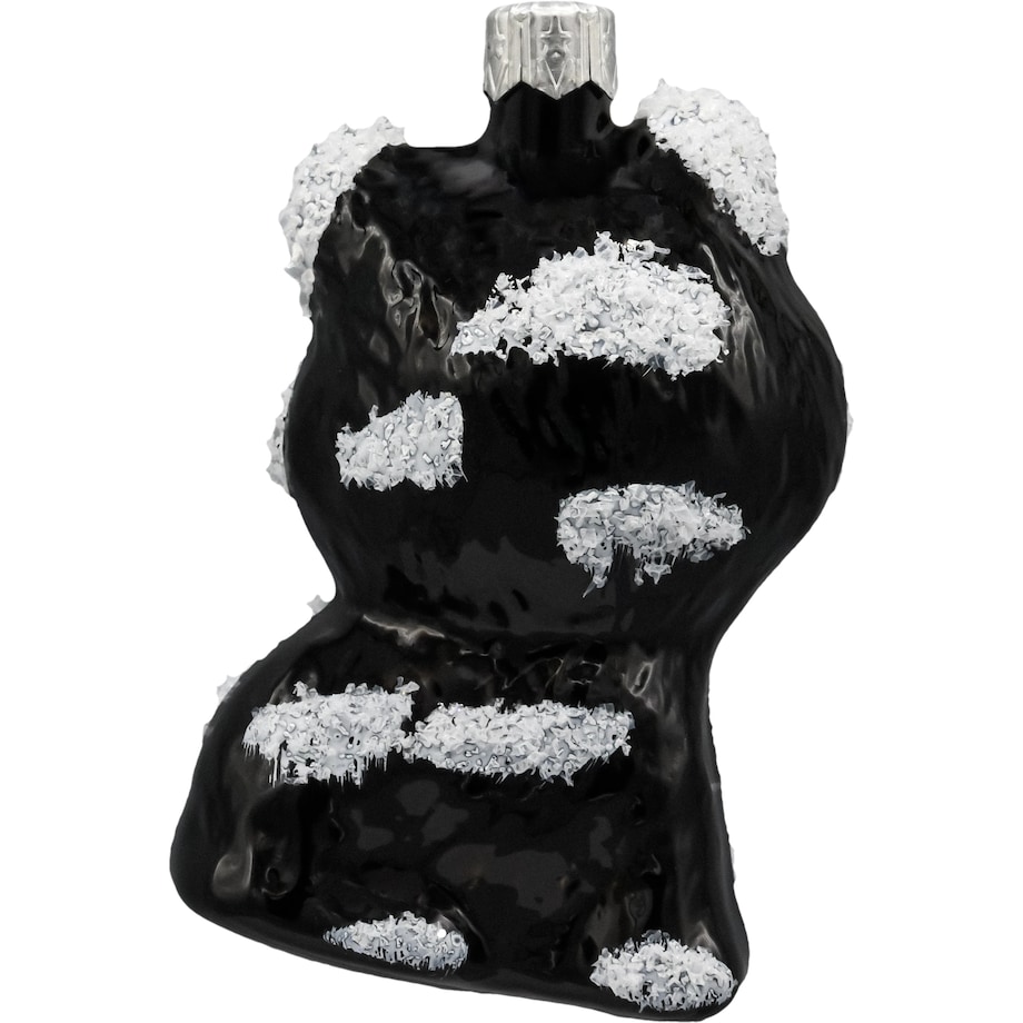 Bombka choinkowa: Kotek z różowym noskiem: czarno-biały