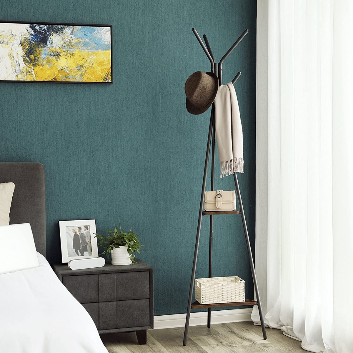 Wieszak Stojący Podłogowy Do Przedpokoju Brązowy
