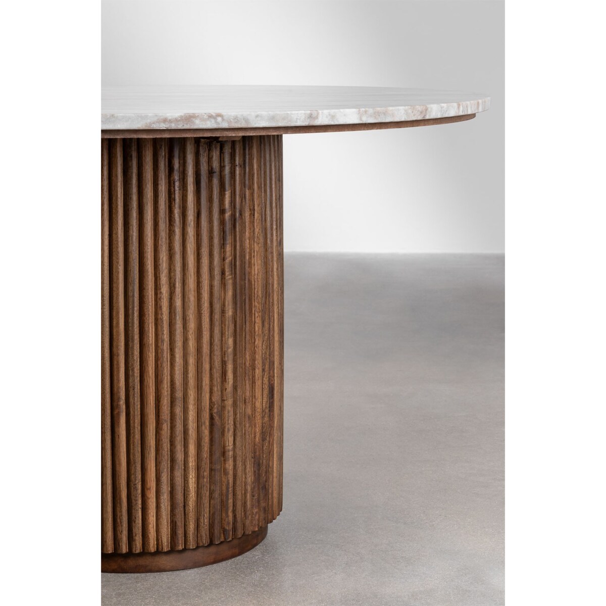 Okrągły stół z drewna mango z marmurem Ø120 cm