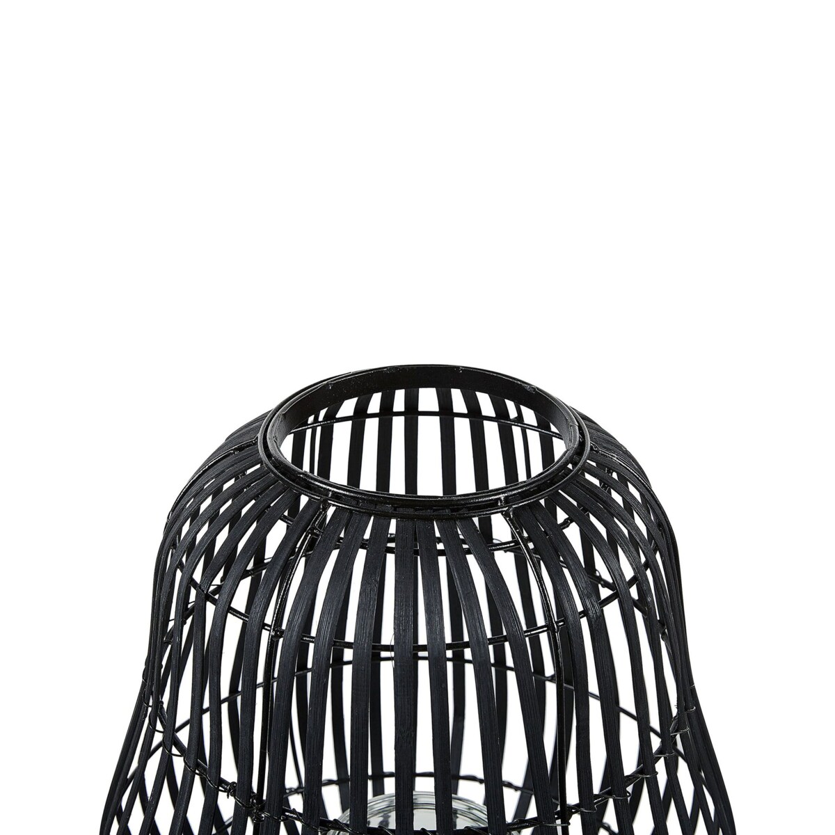 Lampion drewniany 44 cm czarny BERKNER