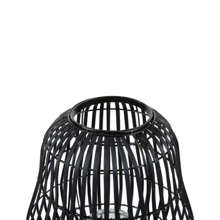 Lampion drewniany 44 cm czarny BERKNER