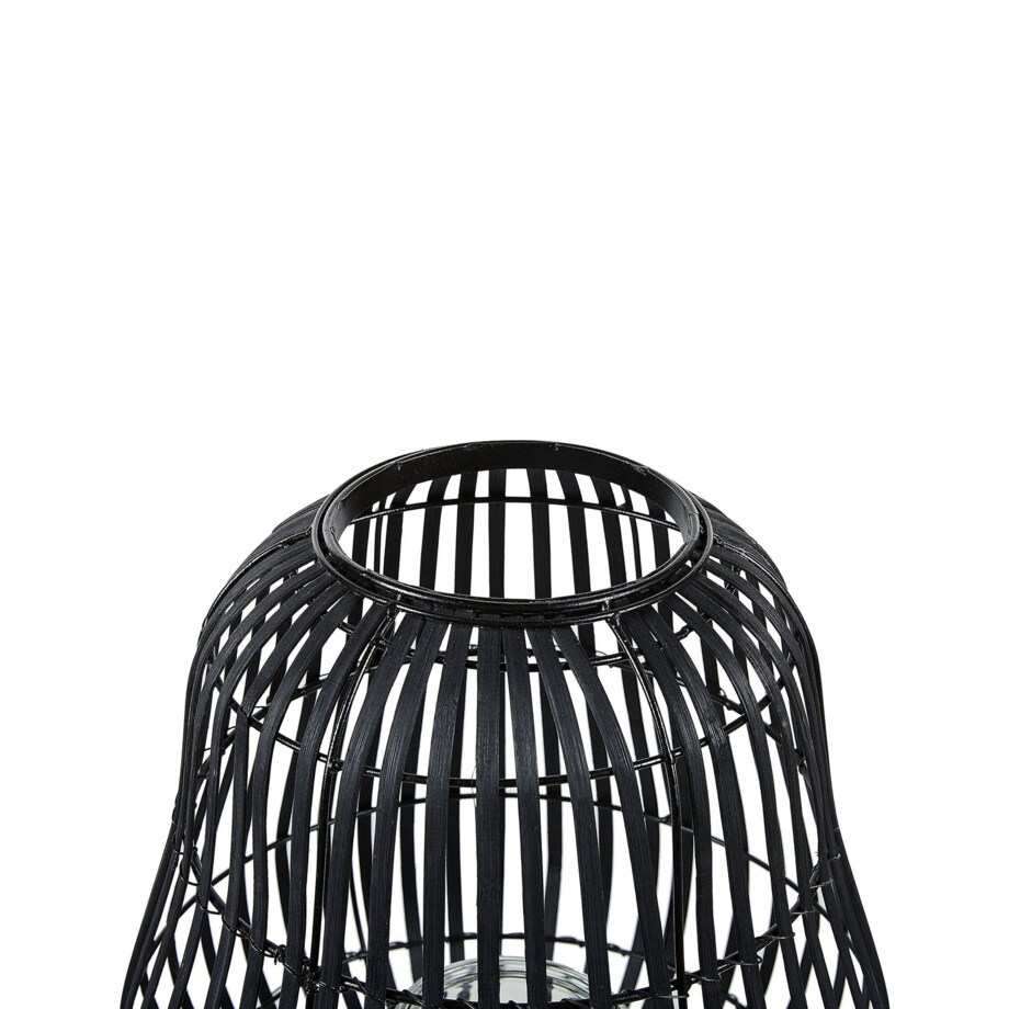 Lampion drewniany 44 cm czarny BERKNER