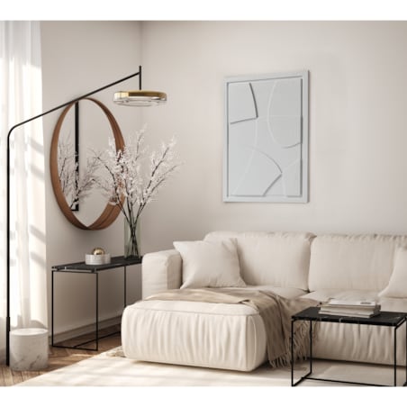 Obraz 3D 50x70cm Abstract I – Dekoracja Ścienna z Tynku Naturalnego, Bianco Minimalistyczny Relief