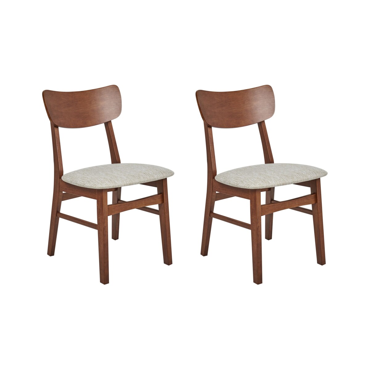 Zestaw 2 krzeseł do jadalni ANOKA Drewno kauczukowe Beżowoszary