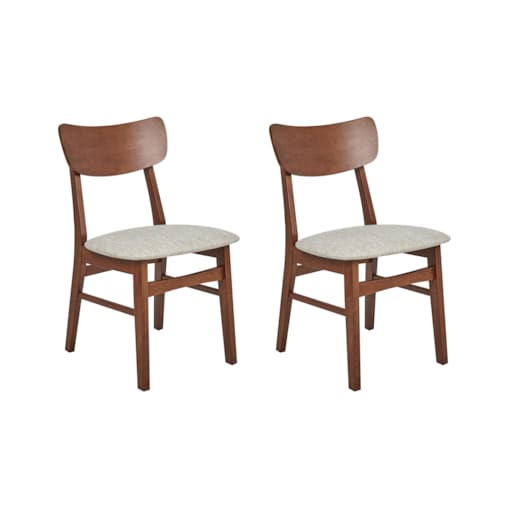 Zestaw 2 krzeseł do jadalni ANOKA Drewno kauczukowe Beżowoszary