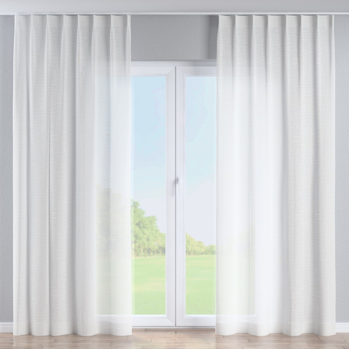 Zasłona na haczykach flex pojedynczych 130x245 prześwitujący ecru