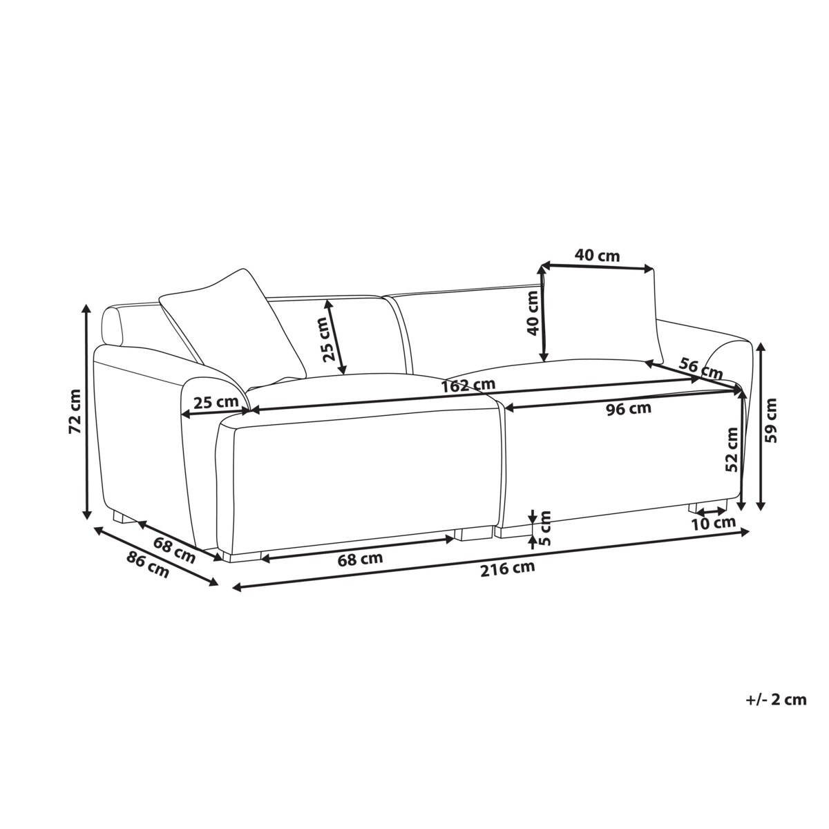 Sofa 3-osobowa boucle biała KORIO